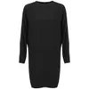 T by Alexander Wang Women's Viscose Crepe Long Sleeve Lattice Stitch Dress - Black  - Image 1