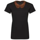 Markus Lupfer Women's Sequin Collar T-Shirt - Black/Copper