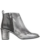 Miista Women's Alice Heeled Leather Ankle Boots - Black/Silver Image 1