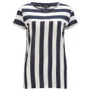 A.P.C Women's Stripe Linen T-Shirt - Marine Image 1