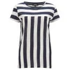 A.P.C Women's Stripe Linen T-Shirt - Marine - Image 1