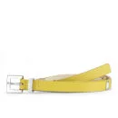 French Connection Women's Louise Stud Skinny Leather Belt - Citronella Image 1