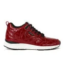 Gourmet Women's 35 Lite LXL Croc Embossed Leather Trainers - Red/White