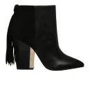 Sam Edelman Women's Mariel Fringed Leather Ankle Boots - Black Image 1