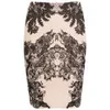 McQ Alexander McQueen Women's Lace Print Contour Skirt - Flesh - Image 1