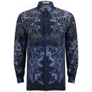 Versace Collection Men's Silk Fantasy Shirt - Blue