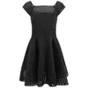 MILLY Women's Square Neck Full Dress - Black - Image 1