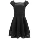 MILLY Women's Square Neck Full Dress - Black Image 1