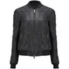 Lot 78 Women's Quilted Leather Bomber Jacket - Black - Image 1