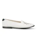 New Kid Women's Elma Neat Laser Cut Leather Loafers - White Image 1
