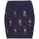 House of Holland Women's Sequin Lipstick Embellished Sweat Skirt - Navy