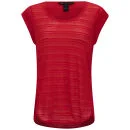 Marc by Marc Jacobs Women's Linen Burn Out Stripe T-Shirt - Red Image 1