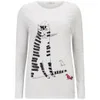 Paul by Paul Smith Women's Cat Print Long Sleeved Top - White - Image 1