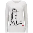 Paul by Paul Smith Women's Cat Print Long Sleeved Top - White
