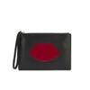 Lulu Guinness Women's Medium Perspex Lips Leather Pouch - Black - Image 1