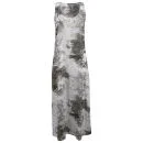 Denham Women's Silk Print Maxi Dress - Ash Grey Image 1