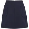 Carven Women's Wool Crepe Pocket Flare Skirt -  Navy - Image 1