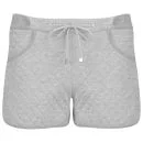 Lot 78 Women's Quilted Shorts - Grey Melange Image 1