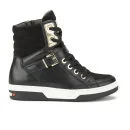 Love Moschino Women's Hardware Leather High Top Trainers - Black Image 1