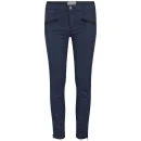 Current/Elliott Women's The Soho Coated Zip Stiletto Jeans - Navy