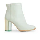 Miista Women's Ali Heeled Leather Ankle Boots - Mint Image 1