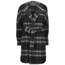 By Malene Birger Women's Checked Belted Coat - Charcoal Image 1