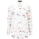 House of Holland Women's Embroidered Poplin Shirt - Scribble