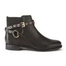 Diane von Furstenberg Women's Rikki Leather Ankle Boots - Black Waxy Calf