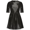 Markus Lupfer Women's Liquid Shine Frill Waist Dress - Black