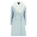 Matthew Williamson Women's Double Breasted Wool Coat - Pacific Opal Image 1