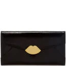 Lulu Guinness Women's Large Trifold Cross Hatched Leather Wallet - Black