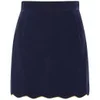 House of Holland Women's Velvet Scallop Mini Skirt - Navy - Image 1