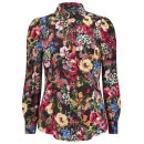 Love Moschino Women's Flower Print Puff Sleeve Shirt - Multi