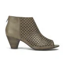 Ash Women's Imagine Peep Toe Leather Heeled Ankle Boots - Taupe