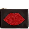 Lulu Guinness Women's Glitter Lip Top Zip Pouch - Black/Red - Image 1