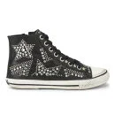 Ash Women's Vibration Star Studded Leather Trainers - Black
