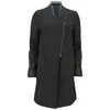 Francis Leon Women's Asymmetrical Mid Length Neoprene Coat - Black/Navy - Image 1