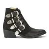 Toga Pulla Women's Embossed Leather/Suede Buckle Ankle Boots - Black - Image 1