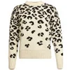 Joseph Women's Crew Neck Leopard Jacquard Sweater - Black/Ecru - Image 1