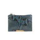Sophie Hulme Small Zip Snake Leather Pouch Wallet - Blue Image 1