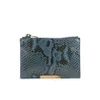 Sophie Hulme Small Zip Snake Leather Pouch Wallet - Blue - Image 1