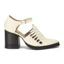 Purified Women's Nix Block Heel Woven Leather Shoes - Off White Highshine