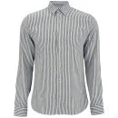 Hardy Amies Men's Linen Mix Shirt - White/Navy