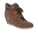 Ash Women's Bowie Suede Wedged Hi-Top Trainer - Stone Image 1