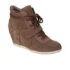 Ash Women's Bowie Suede Wedged Hi-Top Trainer - Stone - Image 1