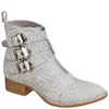 Jeffrey Campbell Women's Allman Snake Leather Ankle Boots - Grey - Image 1
