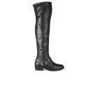 Sol Sana Women's Bass Over the Knee Buckle Leather Boots - Black