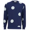 YMC Men's Dot Print Sweatshirt - Indigo - Image 1