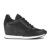 Ash Women's Dean Mesh Leather Low Wedged Trainers - Black - Image 1