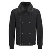 Versace Collection Men's Fur Collar Wool Jacket - Black - Image 1